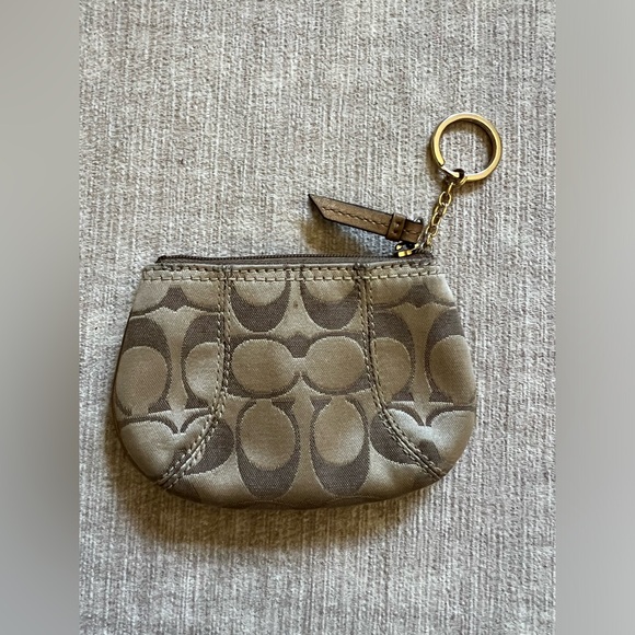 Coach Signature Key Ring Coin Purse - Picture 2 of 6